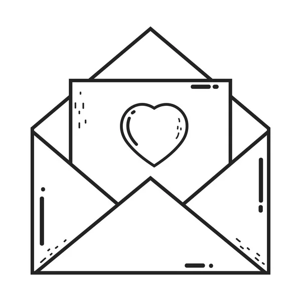 Envelop met hart pictogram — Stockvector