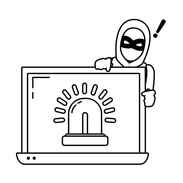 Security system cartoon — Stock Vector