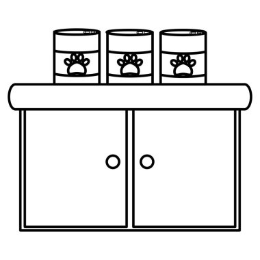 Gıda ürünleri ile Evcil hayvan dükkanı ahşap çekmece