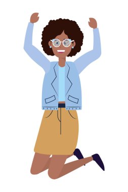 mutlu kadın karikatür