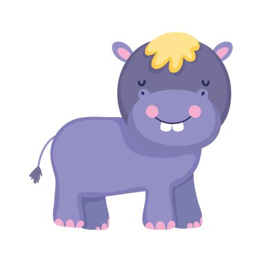 sevimli ve küçük Hippo karakter