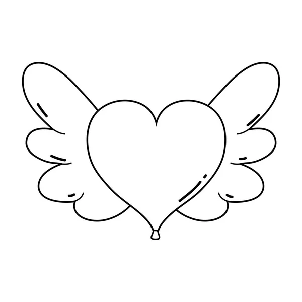 Любов до серця з крилами — стоковий вектор
