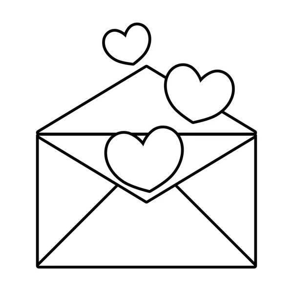 Email amore cartone animato — Vettoriale Stock