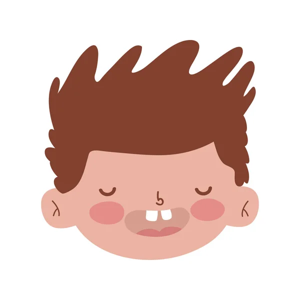 Kleine mollige Junge Kopf Charakter — Stockvektor