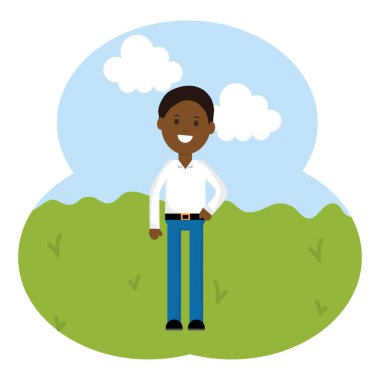 alan karakter genç siyah adam