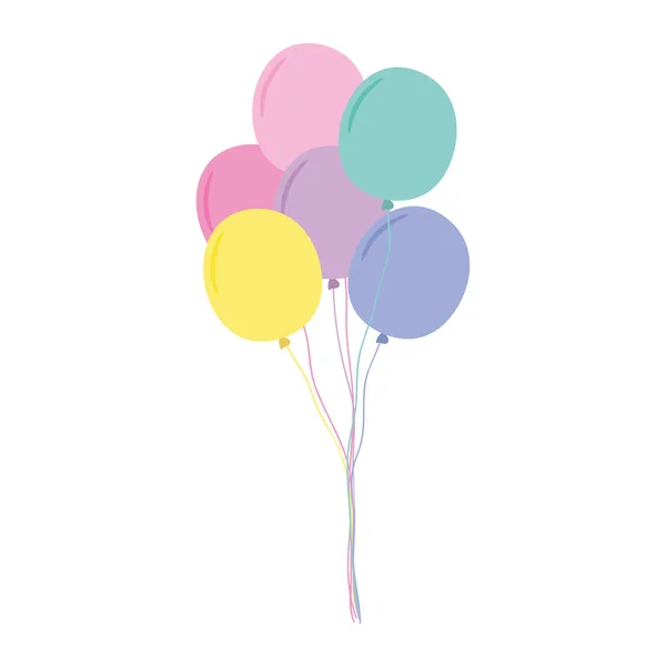 Globos helio icono flotante — Vector de stock