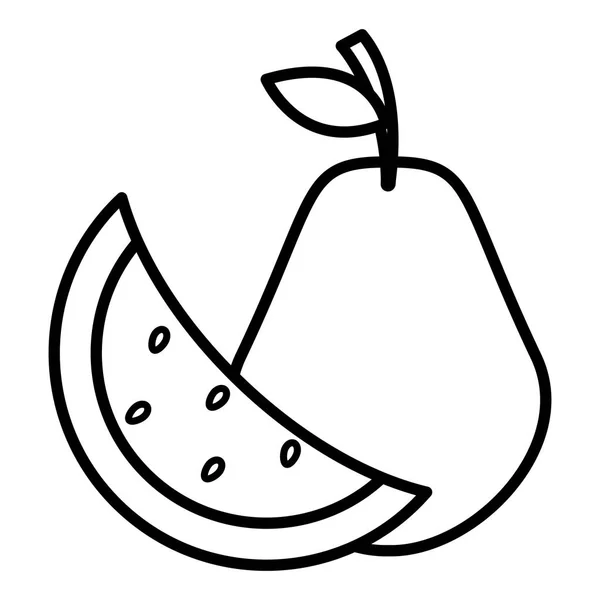 スイカ、梨の新鮮な果物 — ストックベクタ