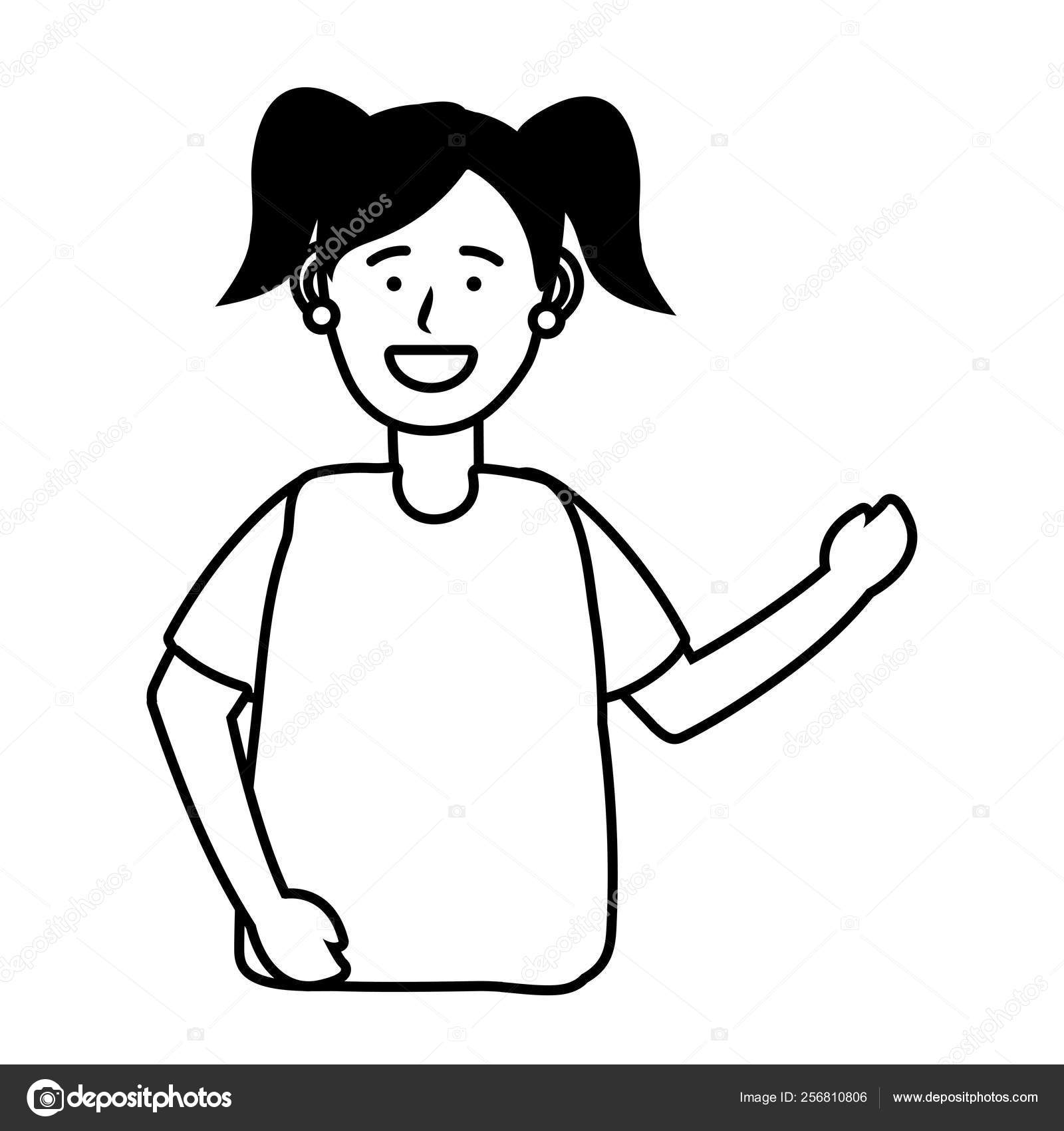 Child girl portrait black and white Stock Vector Image by ©stockgiu