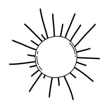 sevimli güneş çizilmiş simgesi
