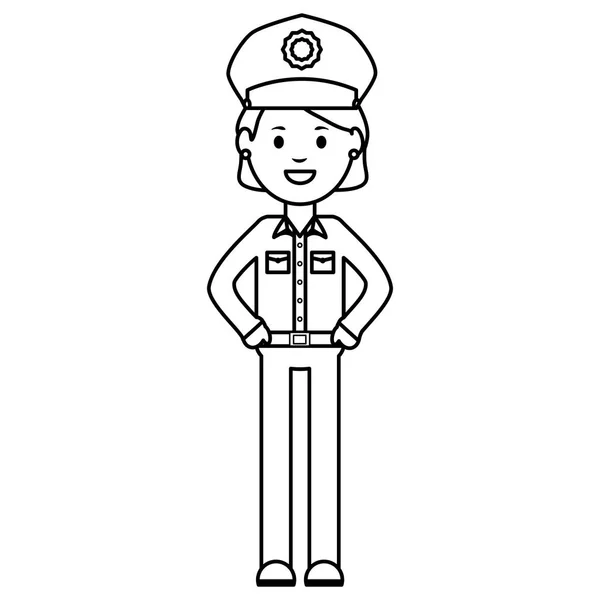 Femme officier de police avatar personnage — Image vectorielle