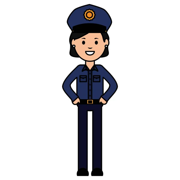 Femeie ofițer de poliție avatar caracter — Vector de stoc