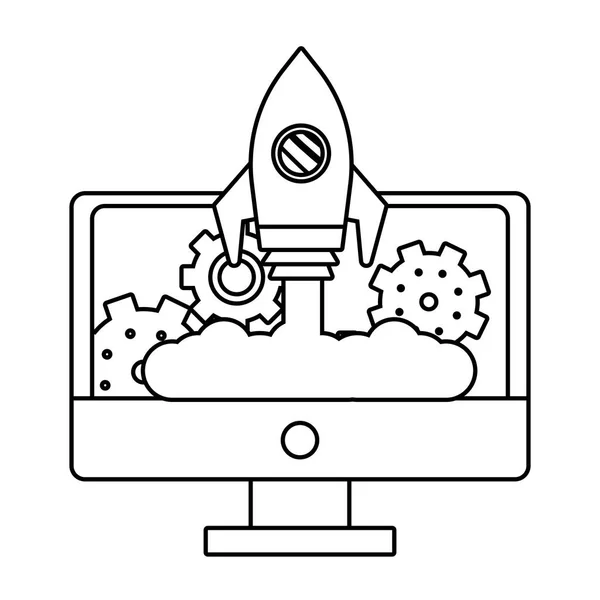 Startup rocket concept — Stock Vector