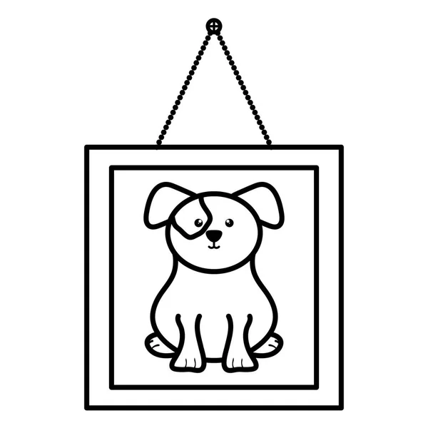 Lindo perrito en imagen colgando — Archivo Imágenes Vectoriales
