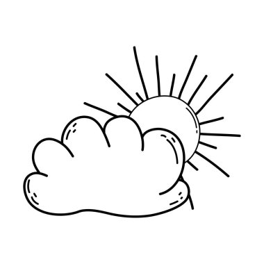 Güneş ile sevimli masal bulutu