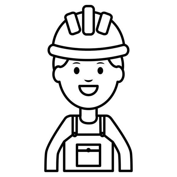 Trabalhador construtor com capacete — Vetor de Stock