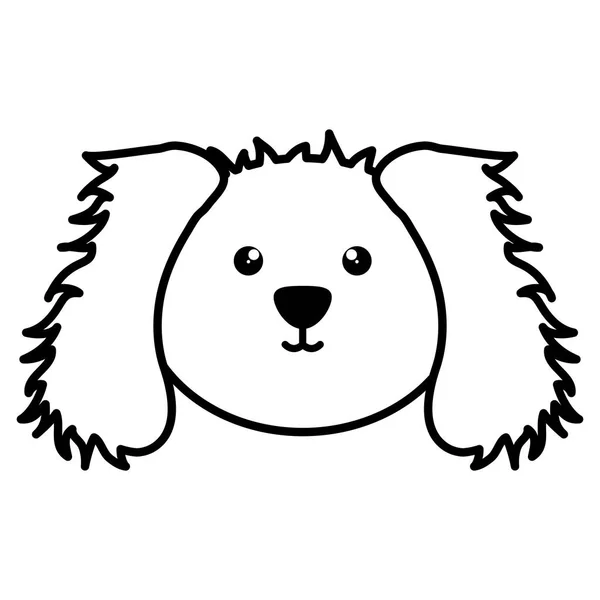 귀여운 작은 강아지 머리 애완 동물 캐릭터 — 스톡 벡터