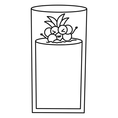 cam suyu üzüm taze meyve kawaii karakteri ile