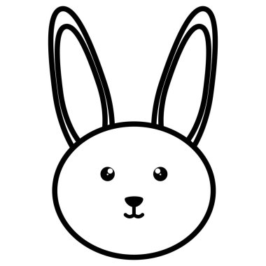 Sevimli küçük tavşan kafalı karakter.