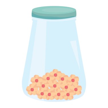 kapak ve çiçekler ile Mason kavanoz cam