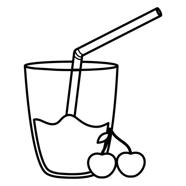 Bicchiere con succo di ciliegia — Vettoriale Stock