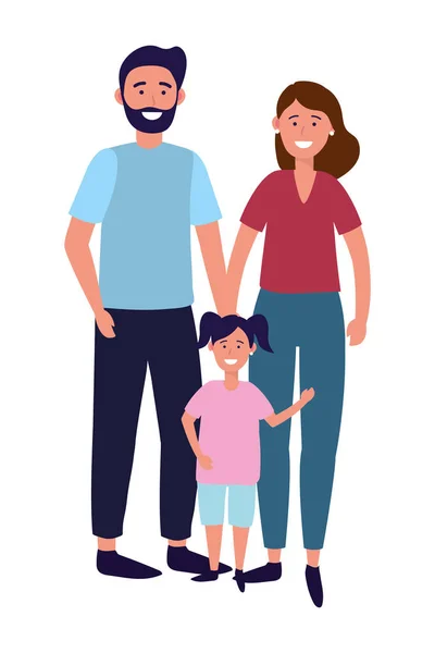 Pareja con hijo — Vector de stock