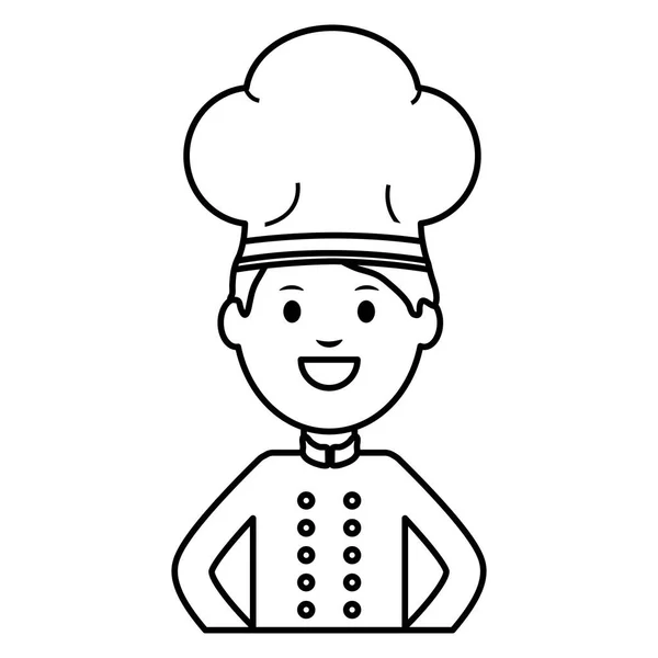 Jonge chef-kok avatar karakter — Stockvector