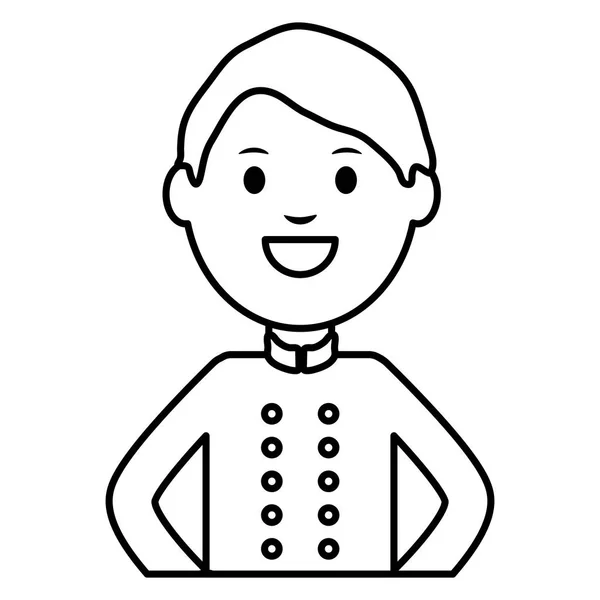 Young waiter avatar character — Stock Vector