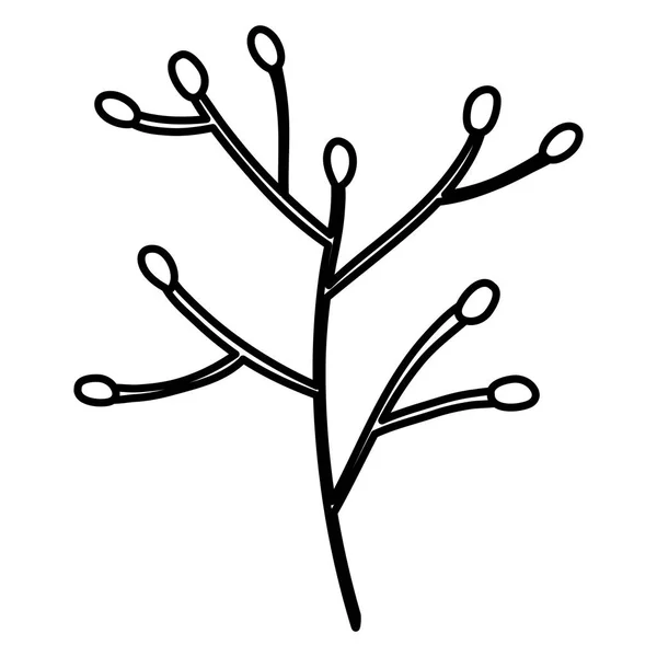 Větev s květinami — Stockový vektor
