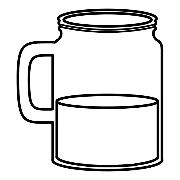 Mason jar glass with liquid — Stock Vector