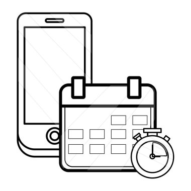 teknoloji smartphone çizgi film