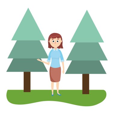 Genç kadın vücut çizgi film