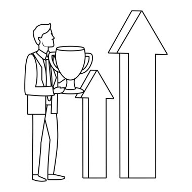 Executive işadamı avatar siyah beyaz