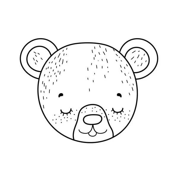 Söt liten Björn huvud ikon — Stock vektor