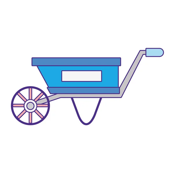 Cute wheelbarrow gardening icon — Stock Vector