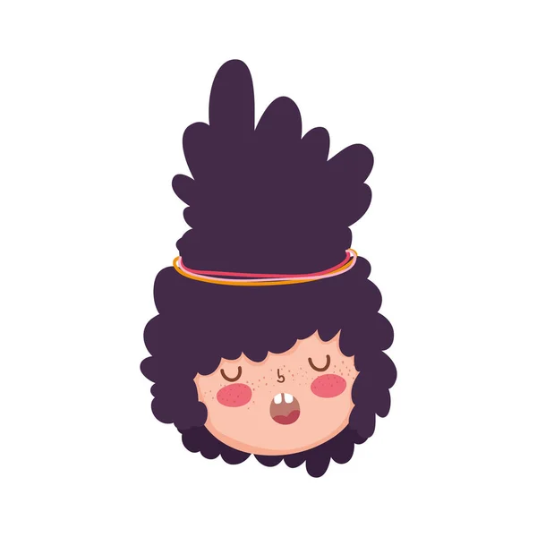Kleine mollige Mädchen Kopf Charakter — Stockvektor
