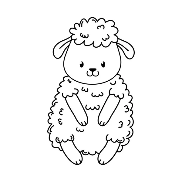 Cute sheep woodland character — Stock Vector