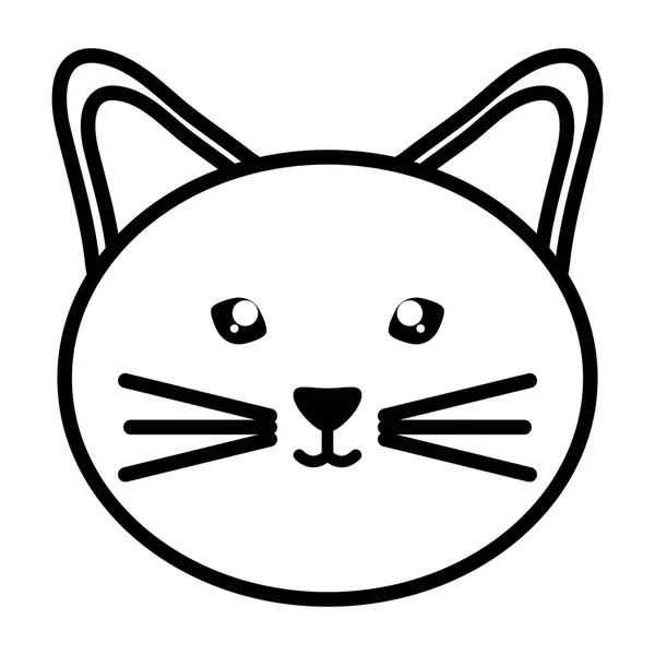 かわいい猫ペットヘッドキャラクター — ストックベクタ