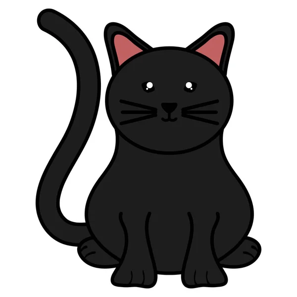 Lindo pequeño gato mascota carácter — Vector de stock