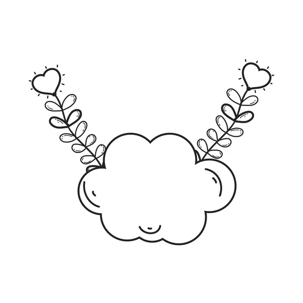Carino icona nuvole fiabesche — Vettoriale Stock