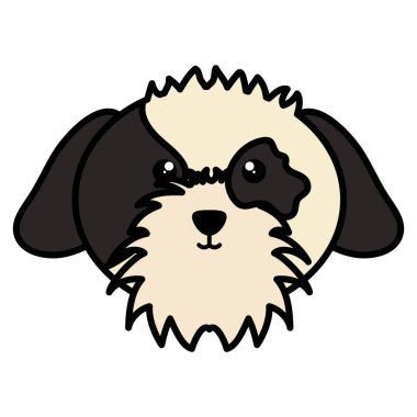 cute little dog head pet character