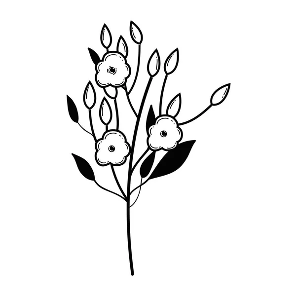 可爱的花与叶图案 — 图库矢量图片