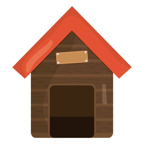 Mascota icono de casa de madera — Archivo Imágenes Vectoriales