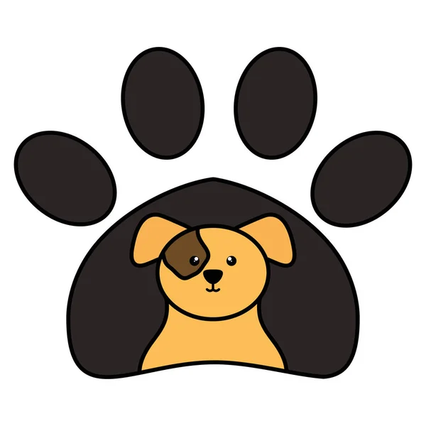 Pawprint でかわいい犬 — ストックベクタ