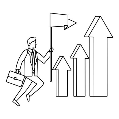 Executive işadamı avatar siyah beyaz