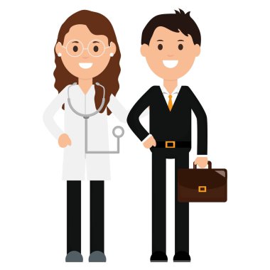 işadamı ile profesyonel kadın doktor