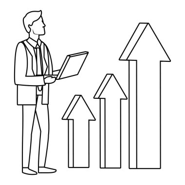 Executive işadamı avatar siyah beyaz