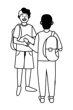 Erkekler bir konuşma siyah ve beyaz sahip