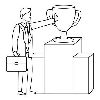 Executive işadamı avatar siyah beyaz