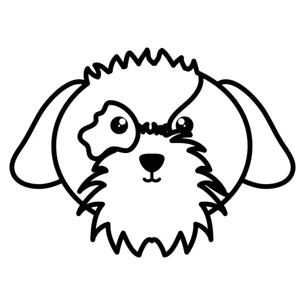 Cute little dog head pet character — Stok Vektör