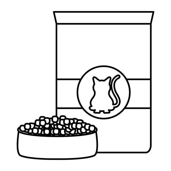 Gato mascota comida bolsa icono — Vector de stock